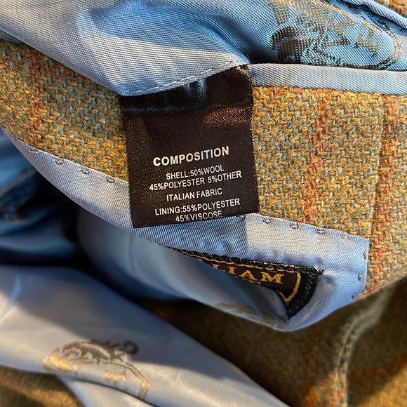 William Hunter Saville Row Vintage Men’s Blazer Sport Coat Jacket Plaid Size 42 - Picture 8 of 14